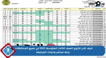 اعرف الآن نتائج الصف الثالث المتوسط 2025 في جميع المحافظات – رابط مباشر وأدوات المراجعة